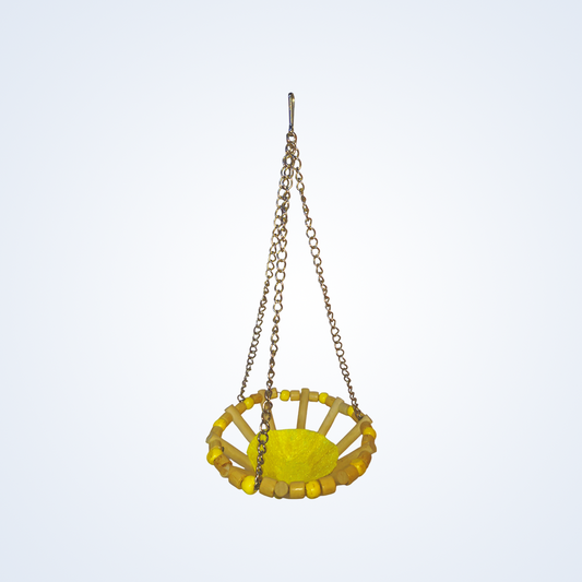 (Pack of 2) Round Bird Swings – Wooden Ladder & Colorful Swing Combo for Parakeets, Cockatiels, Conures & Small Birds