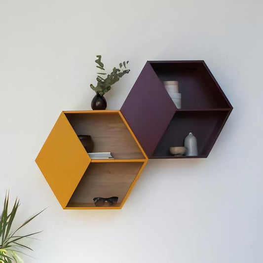 Set of 2 Luxury Modern Wooden Wall Shelves – MDF Laminated Wood Shelves for Stylish Home Decor