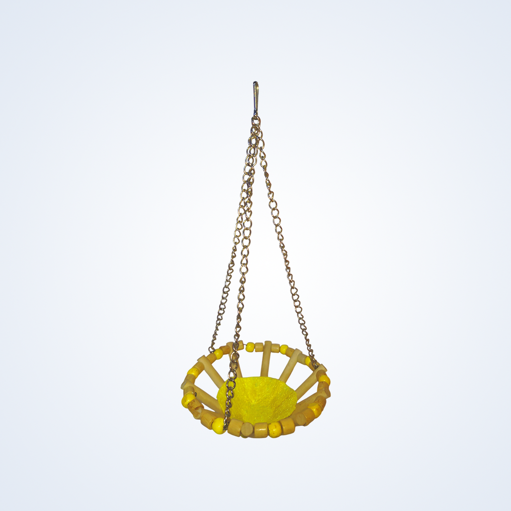 (Pack of 2)  Round Bird Swings – Wooden Ladder & Colorful Swing Combo for Parakeets, Cockatiels, Conures & Small Birds