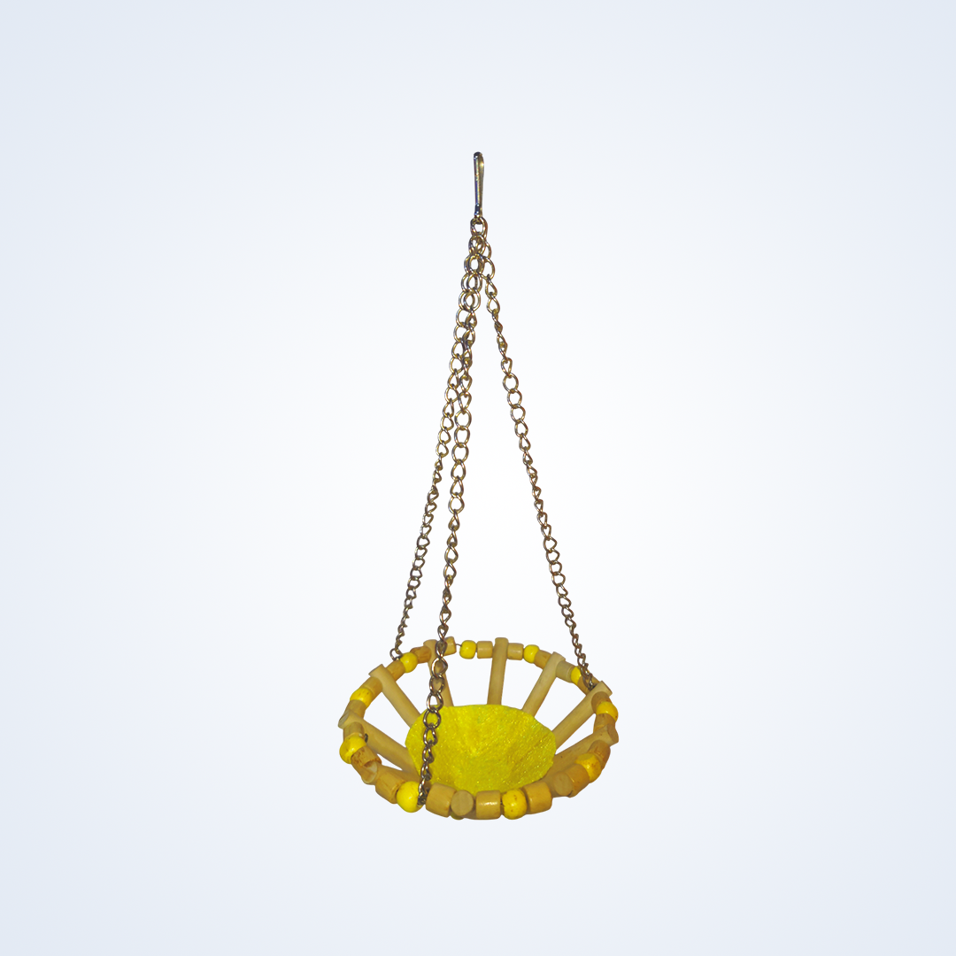 (Pack of 2)  Round Bird Swings – Wooden Ladder & Colorful Swing Combo for Parakeets, Cockatiels, Conures & Small Birds