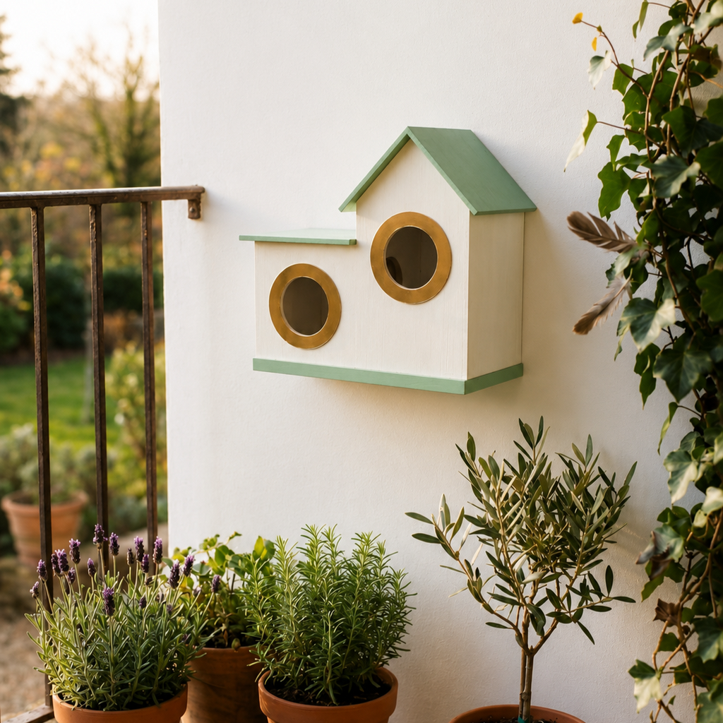 2 in 1 Gold Ring PVC Bird House