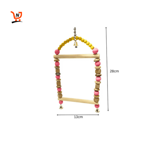 (Pack of 2) Bird Rainbow Toy  – Colorful Hanging Chew Toy for Parrots, Budgies, Cockatiels, and Small Birds | Interactive Cage Accessories