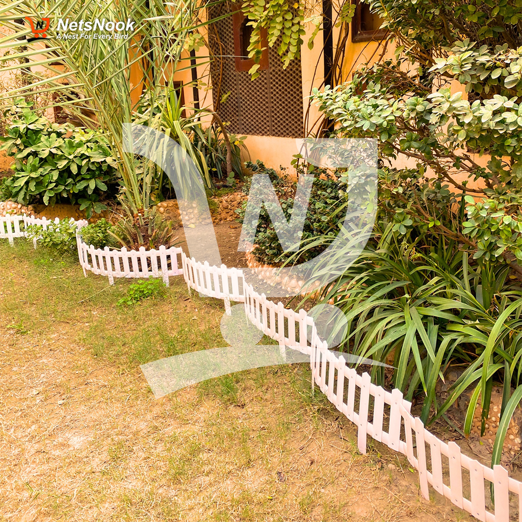 PVC Garden Fence for Lawn & Flowerbeds – Decorative Plastic Border for Garden Yard