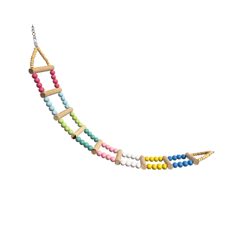 Large Ladder Swings for Birds – Colorful Wooden Climbing Ladders & Swing Toys for Parrots, Cockatiels & Small Birds