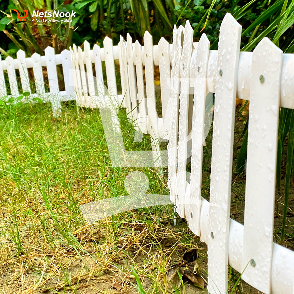 PVC Garden Fence for Lawn & Flowerbeds – Decorative Plastic Border for Garden Yard