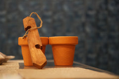 Wooden plant holder(free two fiber pots)