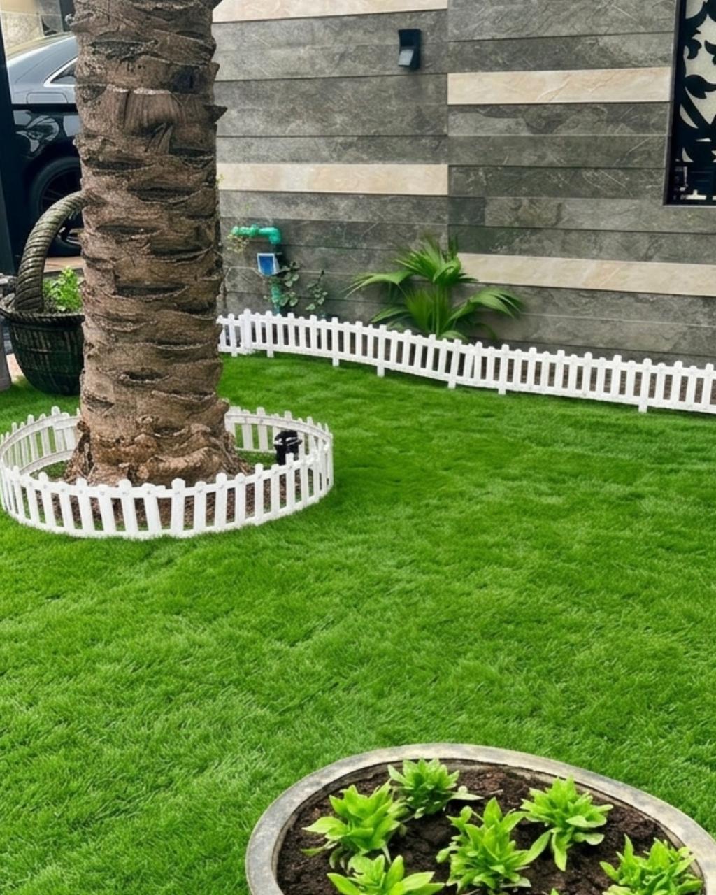 PVC Garden Fence for Lawn & Flowerbeds – Decorative Plastic Border for Garden Yard