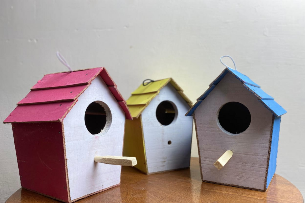 (Pack of 3) Wooden New Style Bird House