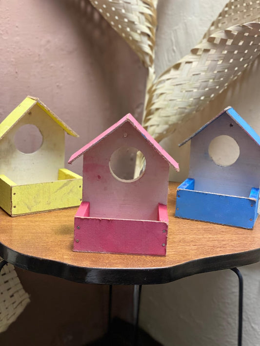 (Pack of 3) Wooden Feedar Bird House