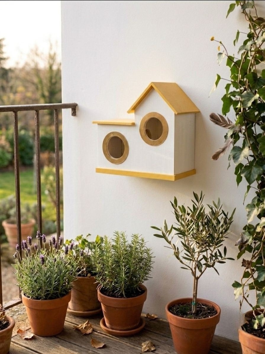 2 in 1 Gold Ring PVC Bird House