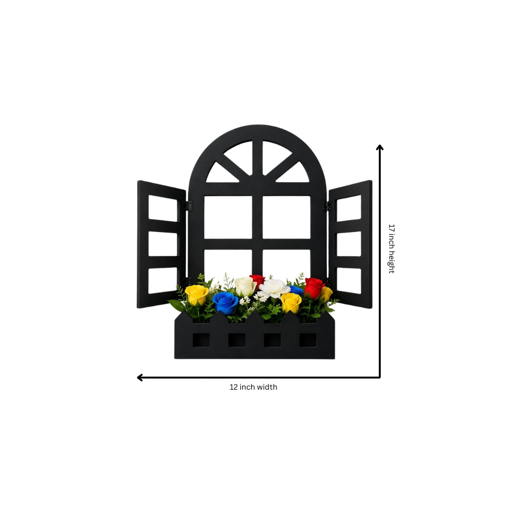 Wooden Decorative Window - Yellow