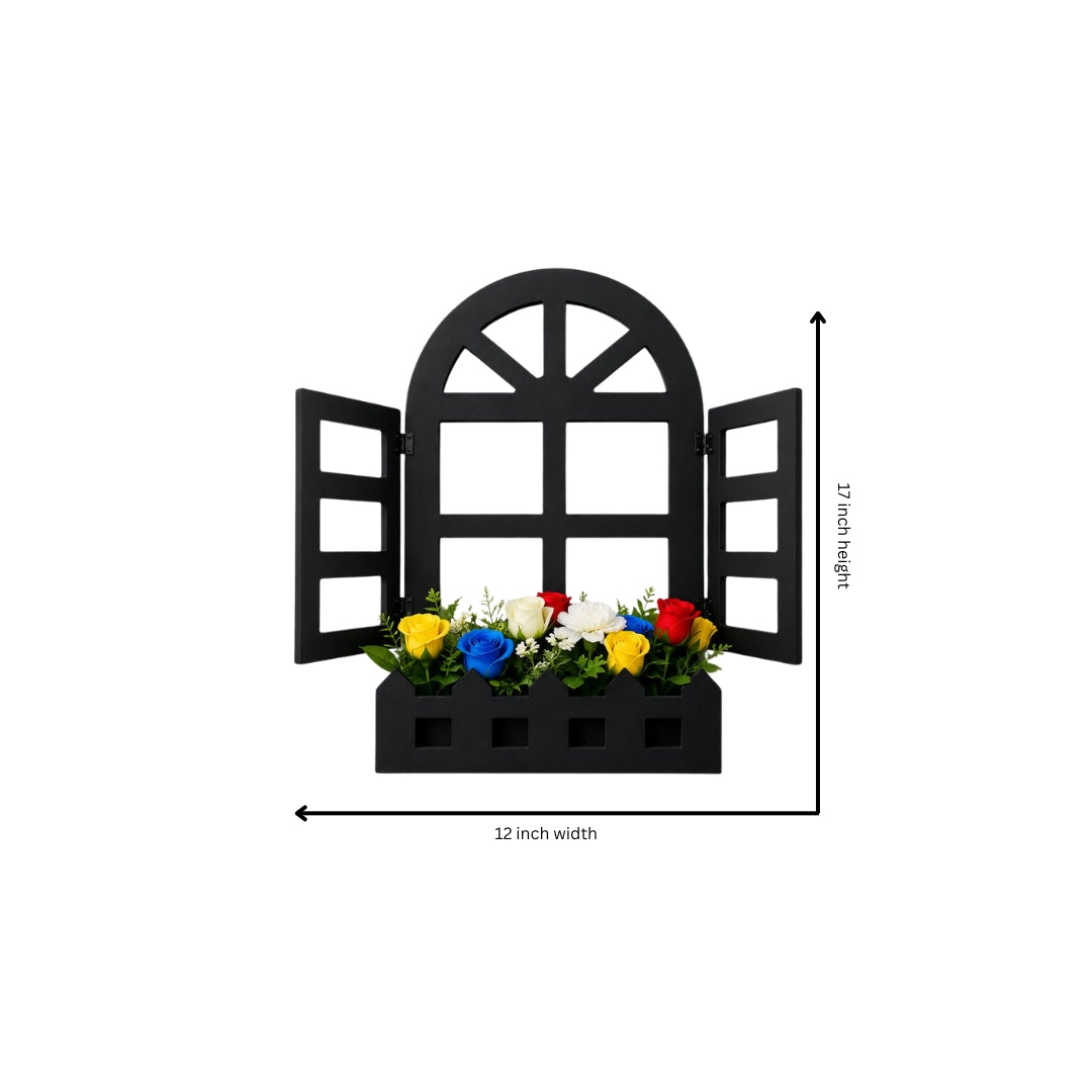 Wooden Decorative Window - Yellow