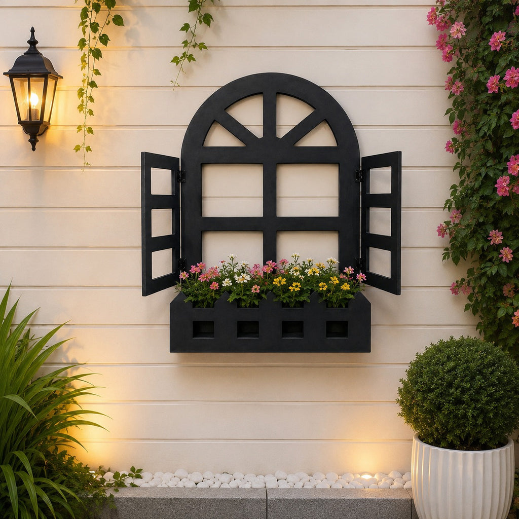 Wooden Decorative Window - Black