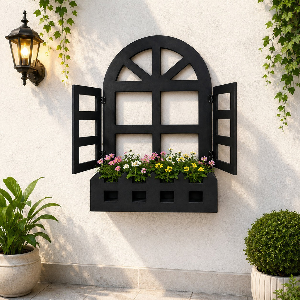 Wooden Decorative Window - Black