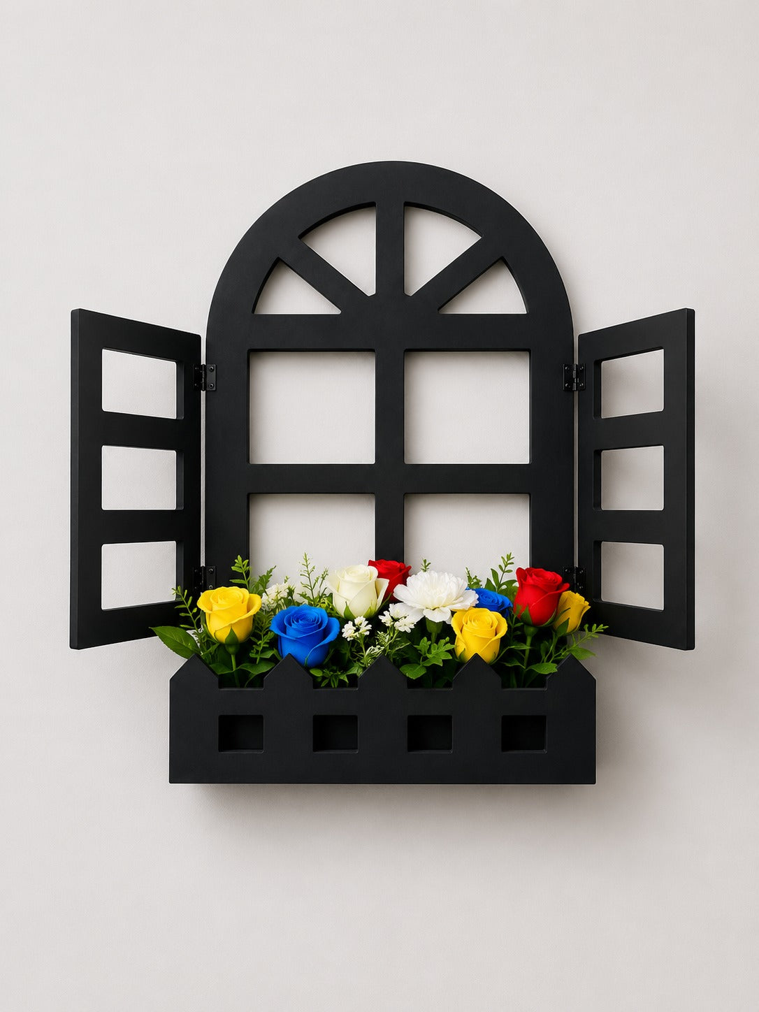 Wooden Decorative Window - Black