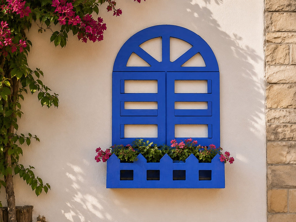 Wooden Decorative Window - Blue