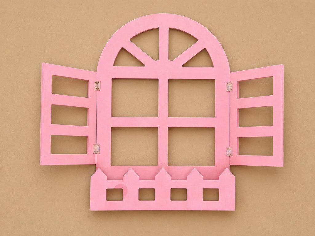 Wooden Decorative Window - Pink