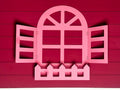 Wooden Decorative Window - Pink